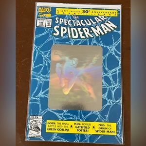 Spectacular Spiderman #189 (1992) - Blue Hologram - Vintage Marvel With Poster